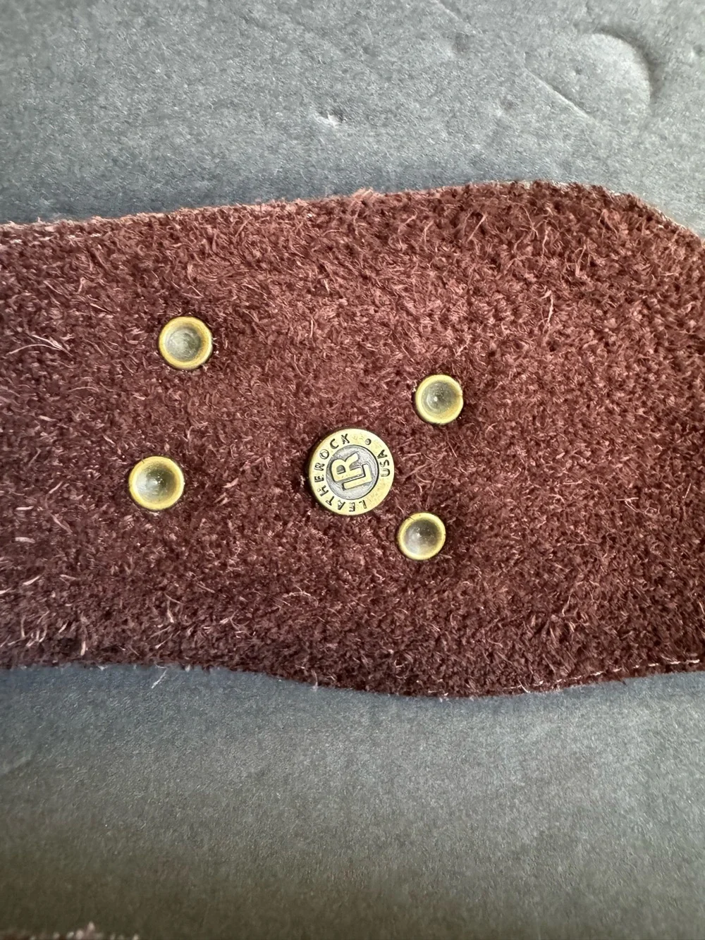 Leatherock Brown Leather Belt Rhinestone Ornate Turquoise Buckle Cowgirl‎ Large